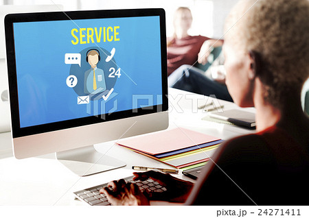 Service Support Helping Hands Service Industry Concept Service Support Helping Hands Service Industry Concept 24271411