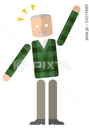 シニア男性：手を上げる 24274869