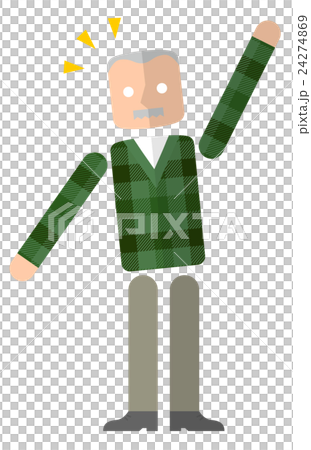 シニア男性：手を上げる 24274869