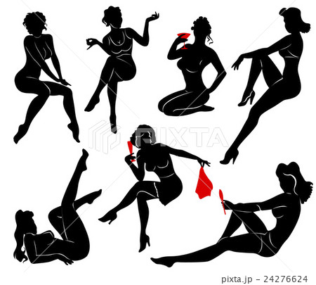 Vector silhouette of pin up girls Vector silhouette of pin up girls 24276624