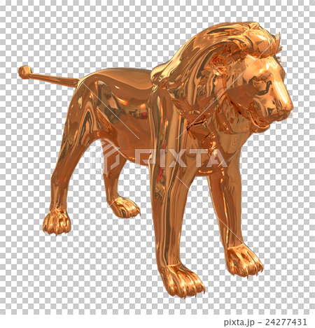 3D rendering image of golden shining lion 24277431