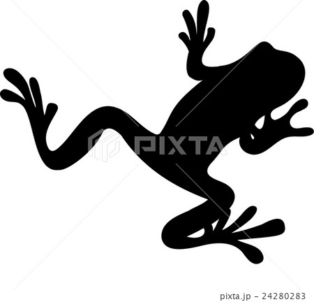 蛙シルエット 黒のイラスト素材