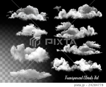 Set of transparent clouds. Vector. 24284778