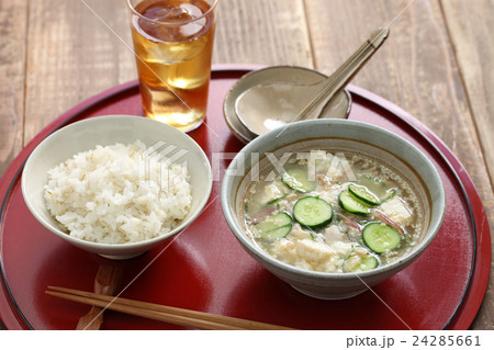 冷や汁と麦飯 24285661