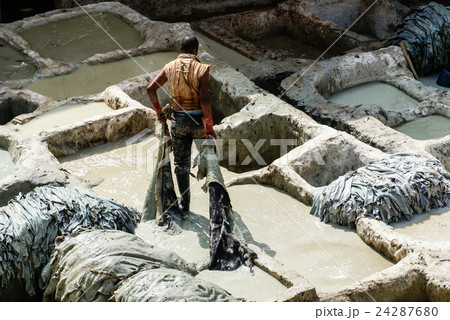 Fez, Morocco. The tannery souk of weavers Fez, Morocco. The tannery souk of weavers 24287680