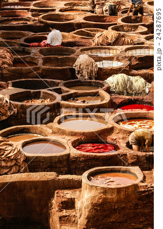 Tanneries of Fes, Morocco, Africa Old tanks Tanneries of Fes, Morocco, Africa Old tanks 24287695