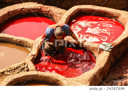 Fez, Morocco. The tannery souk of weavers Fez, Morocco. The tannery souk of weavers 24287696