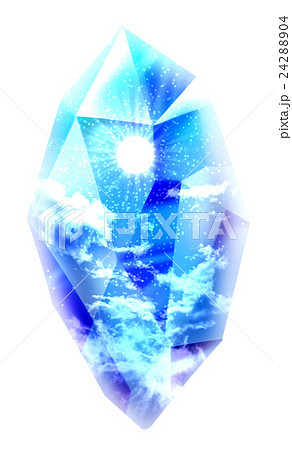 Blue Crystal White Background Stock Illustration