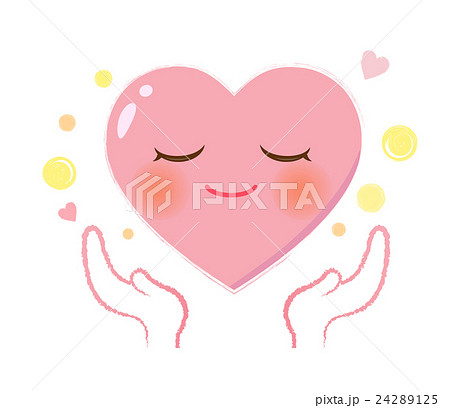 差し出す手とハートのキャラクターアイコン 差し出す手とハートのキャラクターアイコン 24289125