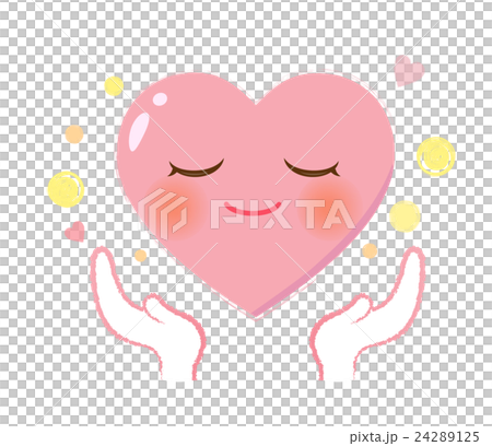 差し出す手とハートのキャラクターアイコン 差し出す手とハートのキャラクターアイコン 24289125