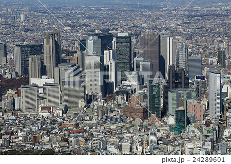 新宿副都心空撮の写真素材