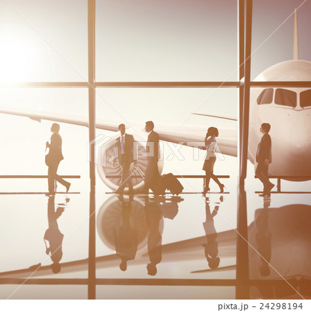 Business People Traveling Airplane AIrport Terminal Concept 24298194