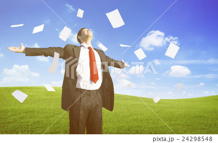 Businessman Relaxation on the Hill Concept 24298548
