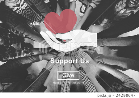 Support us Welfare Volunteer Donations Concept Support us Welfare Volunteer Donations Concept 24298647
