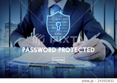 Password Protected Network Security Protection Concept 24302832