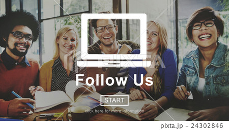 Follow us Technology Social Media Digital Concept 24302846