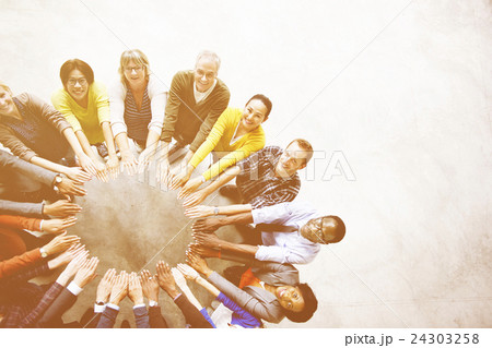 Diverse People Friendship Togetherness Connection Aerial View Concept 24303258