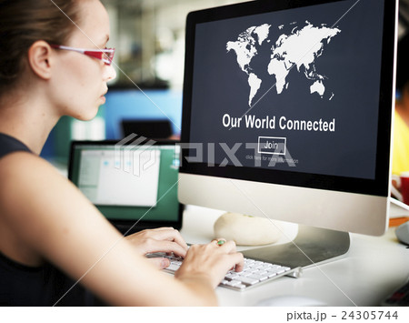 Our World Connected Social Networking Interconnection Concept 24305744