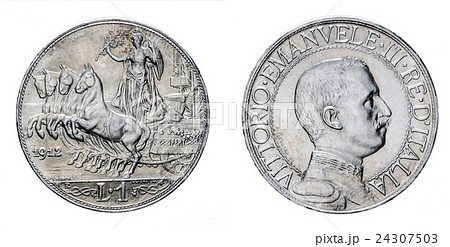 One Lira Silver Coin 1912 Quadriga Veloce Vittorio 24307503