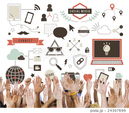 Social Media Technology Connection Graphic Concept Social Media Technology Connection Graphic Concept 24307699