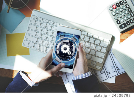 Technology Digital Network Cog Teamwork Concept Technology Digital Network Cog Teamwork Concept 24309792
