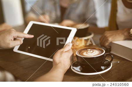 Coffee Shop Cafe Latte Cappuccino Technology Concept Coffee Shop Cafe Latte Cappuccino Technology Concept 24310560