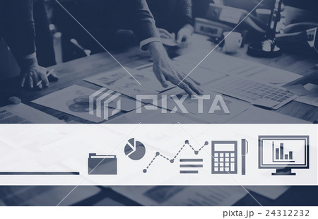 Business Icons Progress Report Concept Business Icons Progress Report Concept 24312232