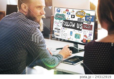 Follow us Social Media Connection Followers Concept 24312919