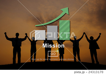 Mission Growth Bar Graph Aim Business Concept 24313170