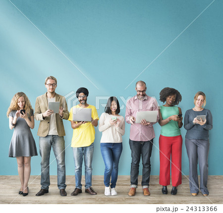 Group of People Connection Digital Device Concept Group of People Connection Digital Device Concept 24313366