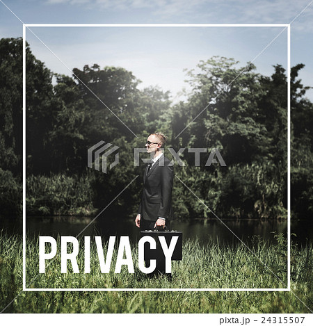 Businessman Working Outdoors Suit Alone Concept Businessman Working Outdoors Suit Alone Concept 24315507