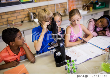 Children looking in microscope 24318836