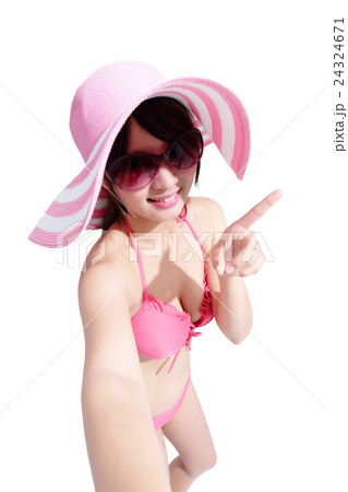 beauty woman wear bikini happily 24324671