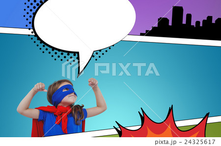Composite image of masked girl pretending to be superhero Composite image of masked girl pretending to be superhero 24325617