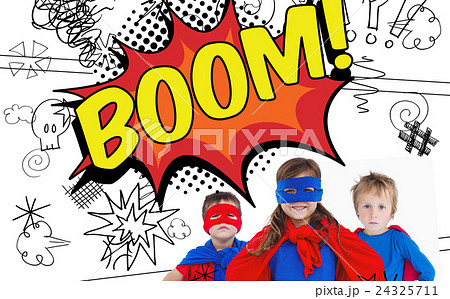 Composite image of children dressed as superman 24325711