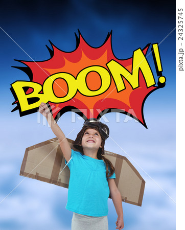 Composite image of cute girl pretending to be pilot Composite image of cute girl pretending to be pilot 24325745