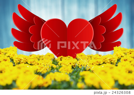 Composite image of heart with wings 24326308