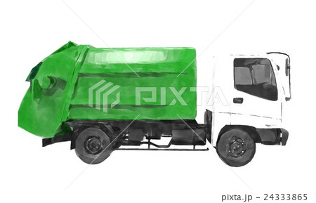 水彩画　ごみ収集車 24333865