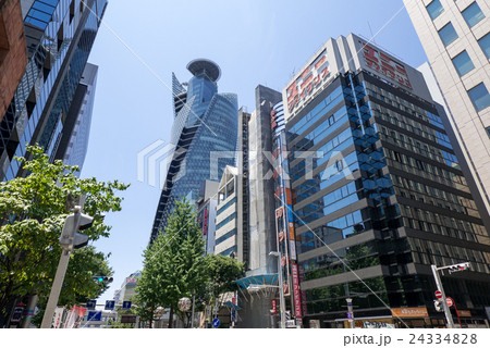 名古屋・名駅・都市風景　広小路通り　ちとせビル　名古屋モード学園スパイラルタワーズを望む 24334828