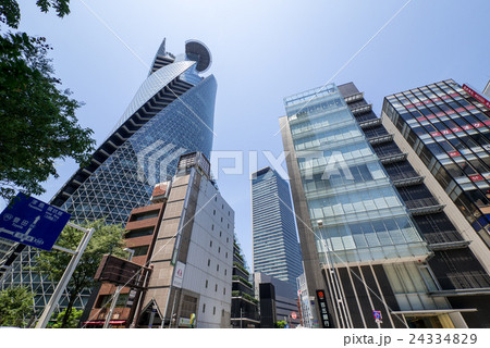 名古屋・名駅・都市風景　広小路通り　名駅UFビル　名古屋モード学園スパイラルタワーズを望む 24334829