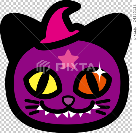 ハロウィン 猫 むらさき 牙 おばけのイラスト素材 [24335138] - PIXTA