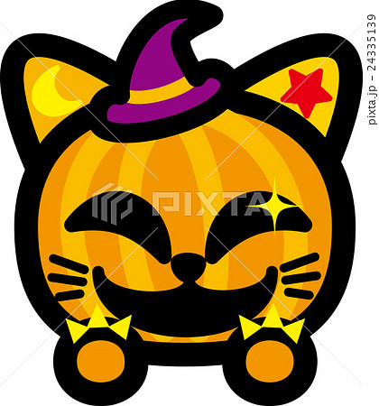 ハロウィン パンプキン猫 爪 おばけのイラスト素材