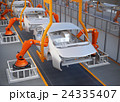 電気自動車の組立工場イメージ。3Dレンダリング画像。 24335407
