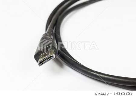 Close up of HDMI Cable on a White Background. 24335855