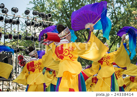 土佐の夏　よさこい祭りは楽しい　よさこい２０１６　後夜祭　全国大会　高知城会場 24338414