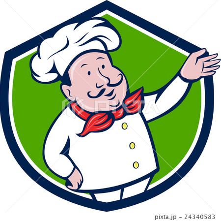 French Chef Welcome Greeting Crest Cartoon French Chef Welcome Greeting Crest Cartoon 24340583