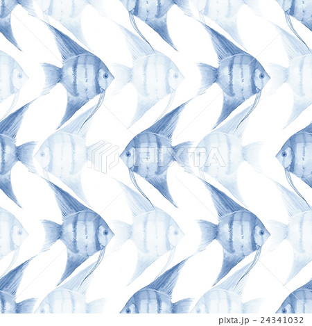 Scalar. Backgrouns with watercolor fish. Seamless Scalar. Backgrouns with watercolor fish. Seamless 24341032