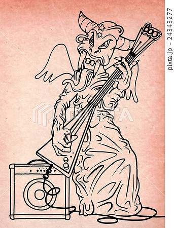 rock monster,playing rock electric guitar and amp 24343277