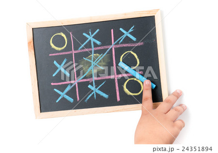 boy  hand drawing a game of tic tac toe 24351894