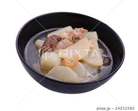 soup radish with pork serve on bowl, thai food  24352583